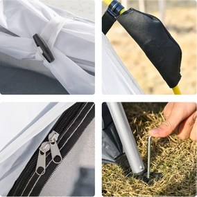 Outsunny Pop Up Namiot kopułowy dla 4 osób lekki, stabilny wodoodporny UV 50+ z drzwiami i oknami, plandeka