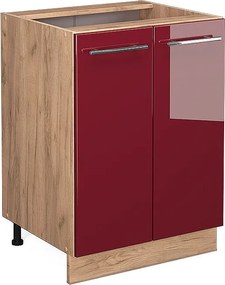 Szafki kuchenne bordowa czerwień wysoki połysk 60x60x82 fame-line