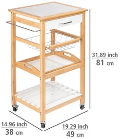Wózek kuchenny na kółkach FINJA, drewno bambusowe + MDF, WENKO