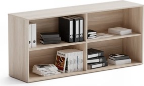 Regał biurowy BLOCK, 1600 × 400 × 710 mm, dąb naturalny