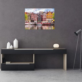 Obraz na szkle - Amsterdam, domy tańca (70x50 cm)
