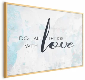 Plakat With love 42x29,7 cm z ramą złotą bez marginesu ARTGEIST B