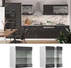 Szklana szafka kuchenna antracyt wysoki połysk 60x31x60 r-line