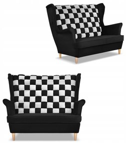 Sofa kanapa uszak CAROL DUO skandynawska Family Meble czarno - biała