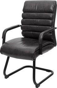 Krzesło konferencyjne MCW-H31,  sztuczna skóra czarna