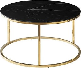 Ława SABINE 80x80 czarny marmur/złota