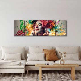 Obraz - Artystka ze słuchawkami (170x50 cm)