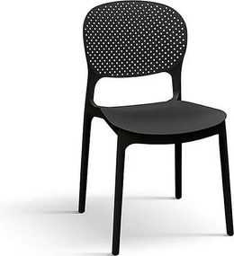 Zestaw 4 czarnych krzeseł z polipropylenu - ALICANTE