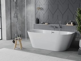 Mexen Oval Slim wanna wolnostojąca przyścienna 170 x 80 cm, biała, przelew chrom - 52661708000-01