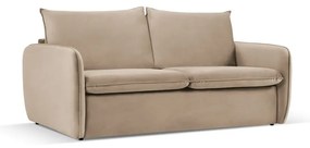 Beżowa aksamitna rozkładana sofa 194 cm Vienna – Cosmopolitan Design