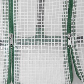 Outsunny Mini szklarnia tunelowa z 2 zamykanymi drzwiami suwakowymi wytrzymała folia i metalowa rama 18x1x1m Biały | Aosom PL