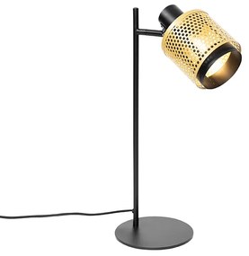 Industrialna lampa stołowa czarna ze złotem - Kayden