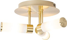 Nowoczesna lampa sufitowa do łazienki mosiądz 3-światła IP44 - Bath