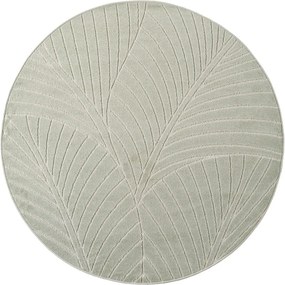 Dywan uniwersalny Nova 3D Motyw Roślinny oliwkowy koło 160 cm x 160 cm