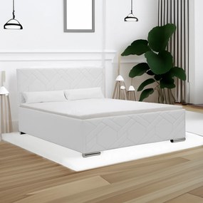 Łóżko tapicerowane z pojemnikiem i materacem EKO 180x200 cm Biały