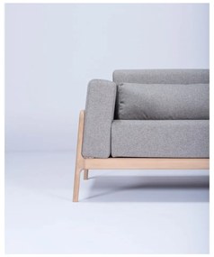 Szara sofa z konstrukcją z litego drewna dębowego Gazzda Fawn, 180 cm