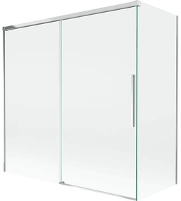 Mexen Rox parawan nawannowy 2-skrzydłowy rozsuwany 160 + 75 x 150 cm, transparent, chrom - 8C9-160-075-01-00