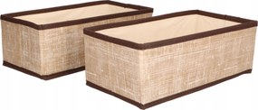 Organizer tekstylny Brązowy 28x14x10 cm komplet 2 sztuk do szafy domu biura