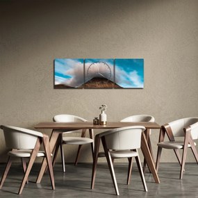 Obraz - Chmura nad szczytem (z zegarem) (90x30 cm)