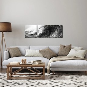 Obraz - Malowanie fal (z zegarem) (90x30 cm)