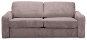 Szaroróżowa sztruksowa rozkładana sofa 195 cm Nona – Makamii