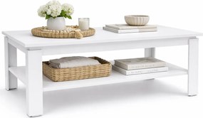 Biała ława prostokątna z półką D0-L17