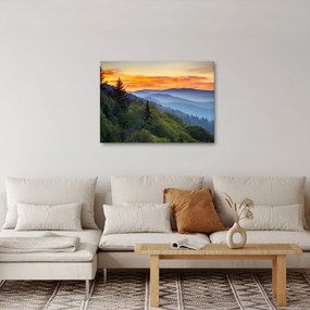 Obraz - Czerwone chmury w górach (70x50 cm)