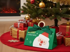 Świąteczna torebka prezentowa MERRY CHRISTMAS 17x10x8,5 cm, zielona