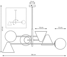 Czarna metalowa lampa sufitowa - D141-Vilox