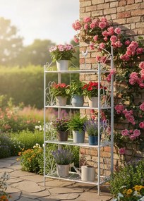 Biały stalowy stojak na kwiaty L1-E98