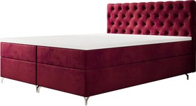 BEDANTE Łóżko CHESTER 180x200 Monolith 59, Czerwone, pojemnik, chromowane nogi, małżeńskie, topper, materac, bonell, tapicerowane, MONOLITH