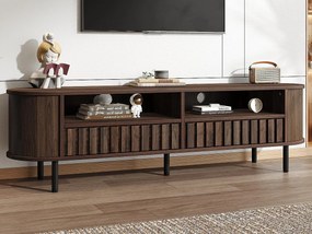 Meble TV 160x40x48 cm - z 2 szufladami - 2 półotwarte przegródki do przechowywania - MDF - Brązowy