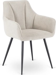 Krzesło Tapicerowane do Salonu NAWARA Kremowe Nowoczesne