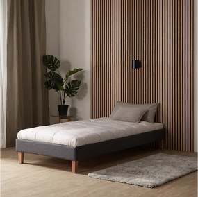 Rama łóżka 90x200 cm szara Tapicerowana