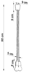 Szara lampa wisząca ø 15 cm Rene – Nice Lamps