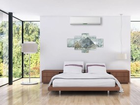 Obraz - Piramidy w niebieskim filtrze (125x70 cm)
