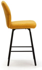 Musztardowe hokery zestaw 4 szt. 65 cm Bei – Marckeric