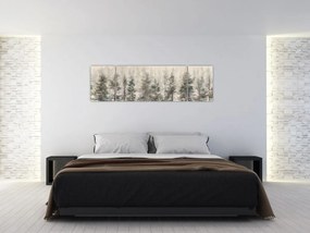 Obraz - Pine forest I., aquarel (170x50 cm)