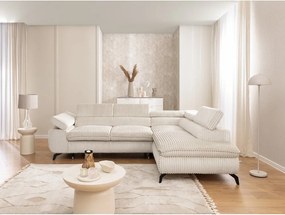 Kremowy sztruksowy narożnik (prawostronny/w kształcie litery L) Marbeya – Ropez