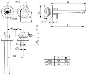 Podtynkowa bateria umywalkowa w kolorze złota Connect Air – Ideal Standard