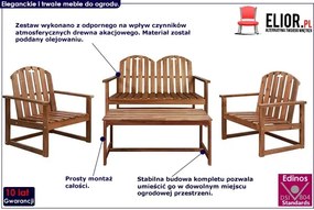 Zestaw drewnianych mebli ogrodowych - Andor