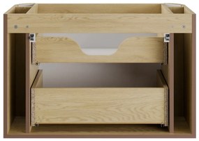 Szafka pod umywalkę OVALIA CREMONA 2S 80cm dąb cremona z umywalką nablatową CLOUD COMAD