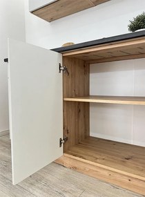 Komplet narożnych szafek kuchennych 260 cm dąb artisan + szary - Granada 28X