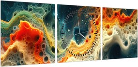 Obraz - Nowoczesna abstrakcja (z zegarem) (90x30 cm)