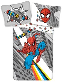 Szara dziecięca bawełniana pościel Jerry Fabrics Spiderman, 140x200 cm