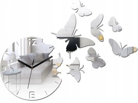 Zegar ścienny cichy nowoczesny do salonu lub sypialni akrylowy z motylami