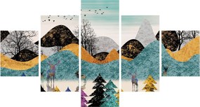 Obraz graficzny z jeleniem (125x70 cm)
