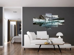 Obraz - jezioro zimą (125x70 cm)