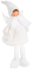 Ozdoba świąteczna Aniołek siedzący, 40 cm, biały