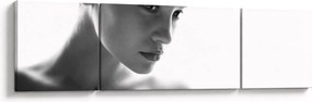 Obraz - czarno - biały portret kobiety (170x50 cm)